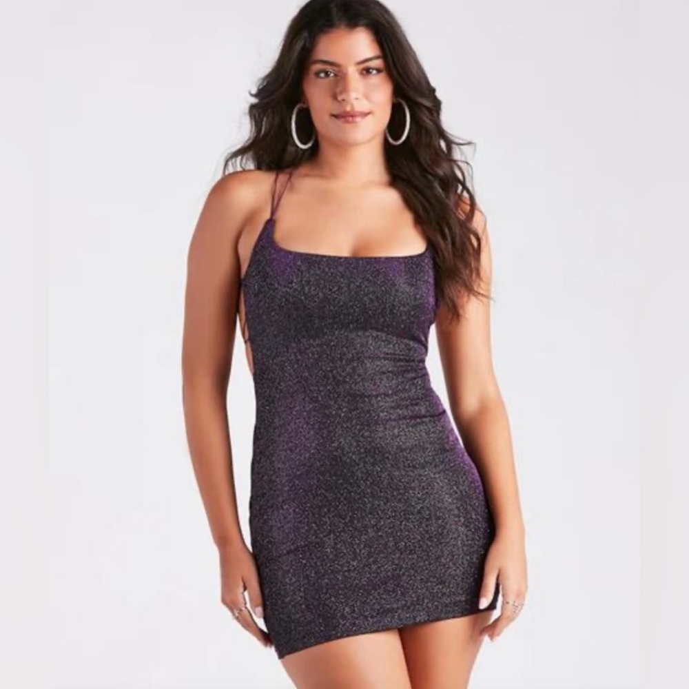 WINDSOR Sparkling Purple Sleeveless Dress